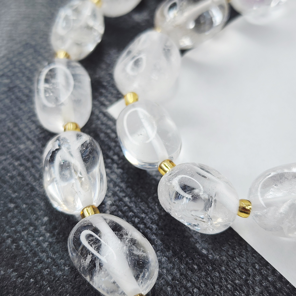 Горный хрусталь, крупная галтовка, 12-15 мм, камни овалы бочонки, штучно