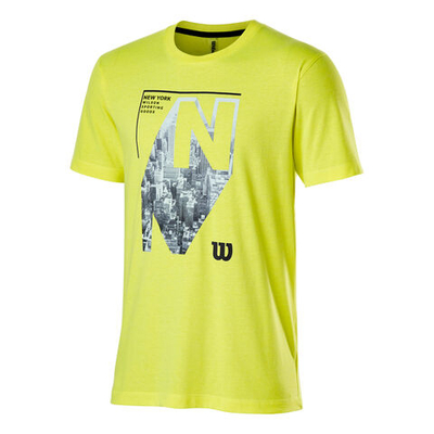 Мужское теннисное поло Wilson Chi CTN T-Shirt Men - Yellow, Multicoloured