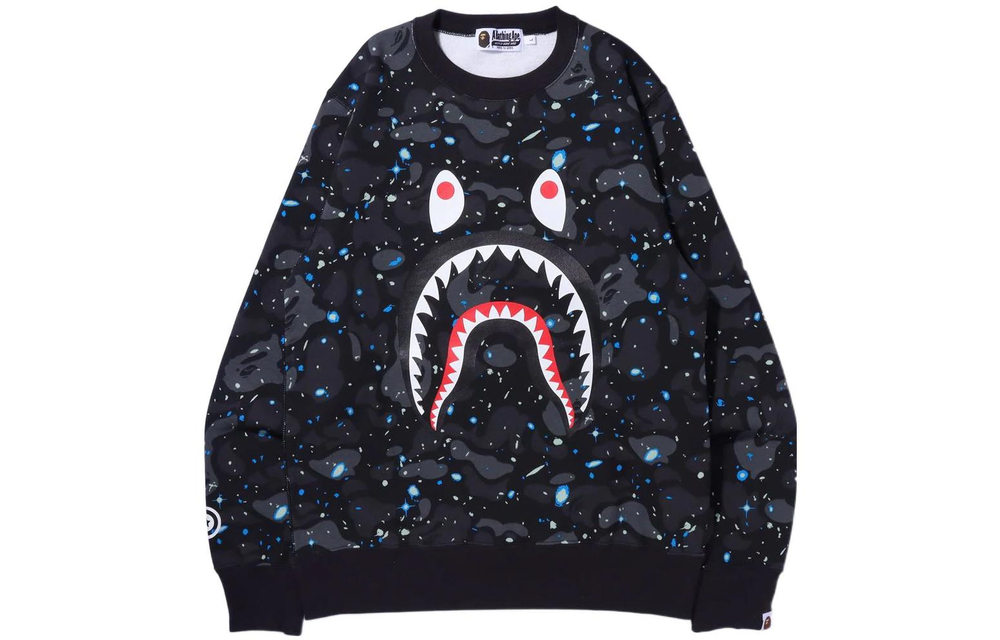 A Bathing Ape Space Camo Shark Crewneck