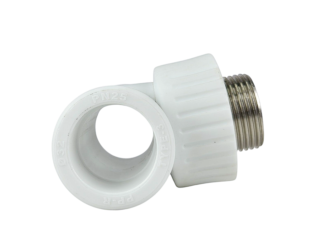 Тройник комбинированный PPR наружная резьба 32х1,  белый, РТП (30/10)