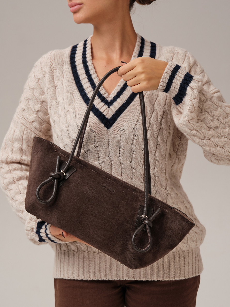 Замшевая сумка DBR 31340 темно-коричневый