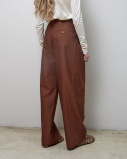 Брюки на запах из шерсти Вивьен Вествуд корица