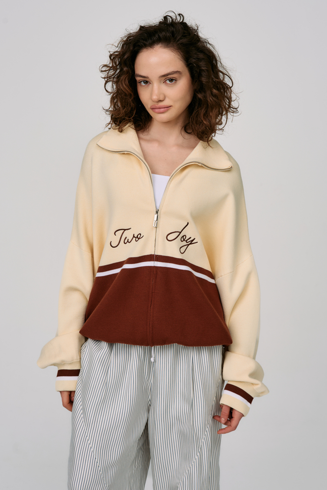 Джемпер на молнии "Cream Line"