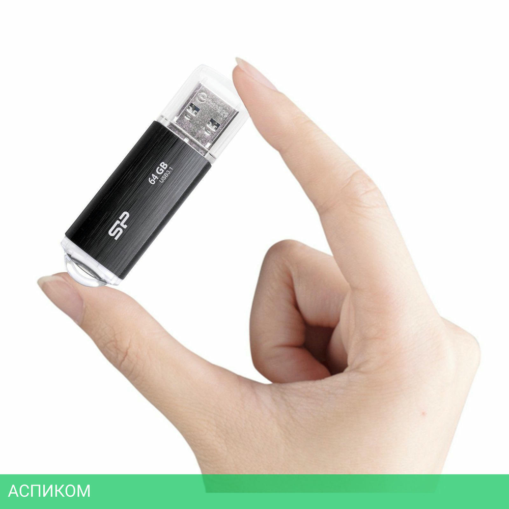 USB Flash-накопитель Silicon-Power Blaze B02 64Gb Black (SP064GBUF3B02V1K)