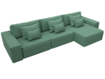 Диван угловой Лига-074 угол универсальный РОГОЖКА Амур 11 зеленый