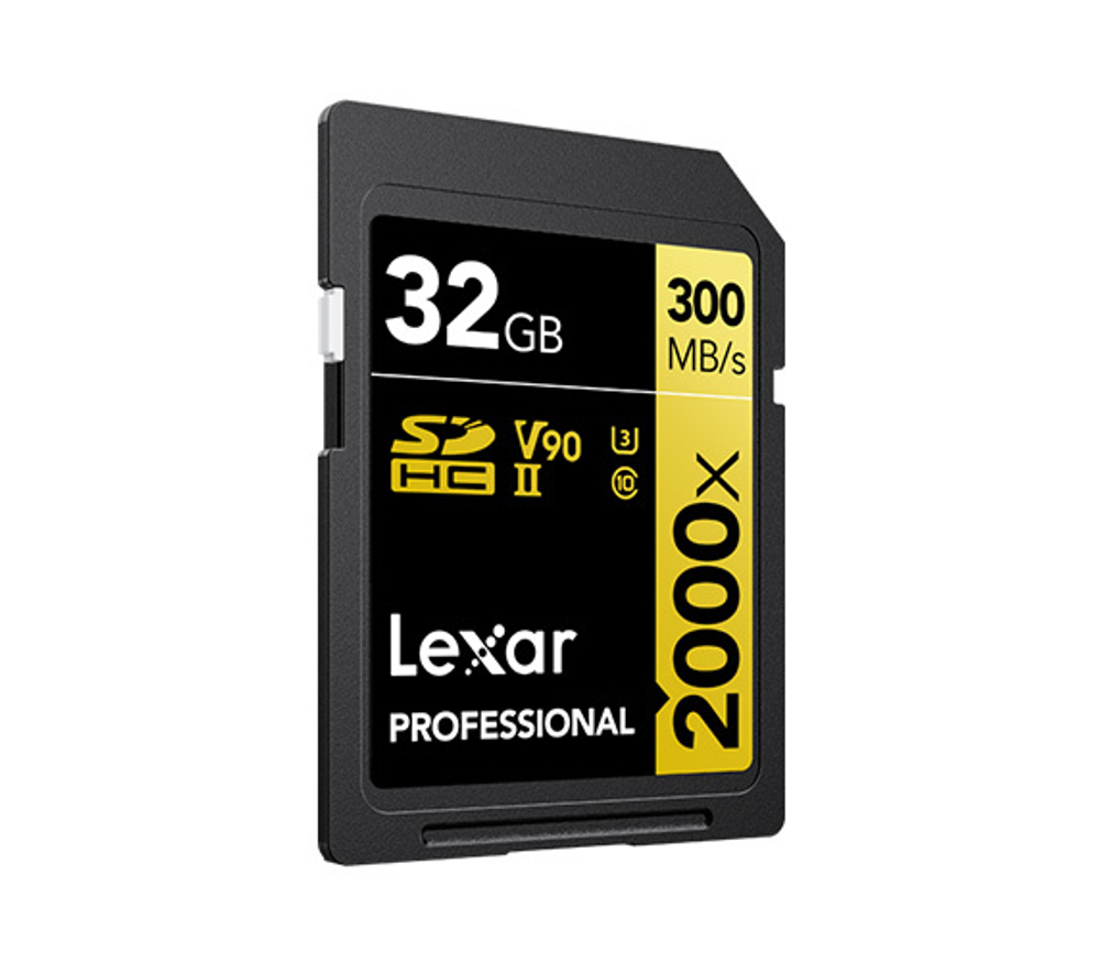 Карта памяти Lexar Professional 2000x Gold SDHC 32GB UHS-II U3 V90, R/W 300/260 МБ/с