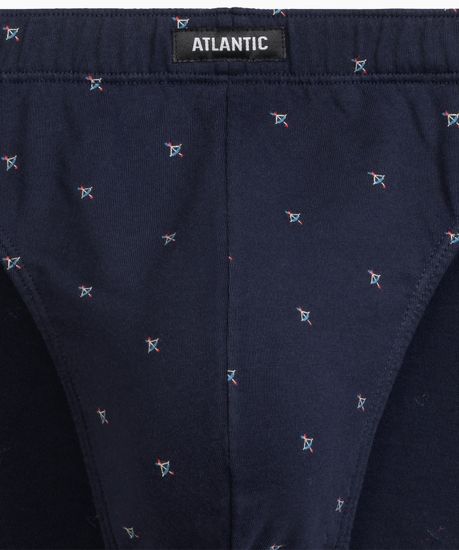 Мужские трусы (3шт) слипы спорт Atlantic 3MP-191, хлопок, серый меланж + голубой + темно-синий