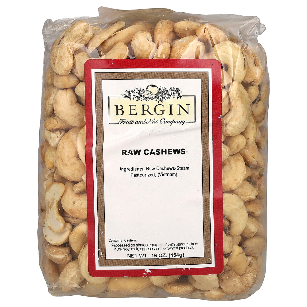 Bergin Fruit and Nut Company, необработанные кешью, 454 г (16 унций)