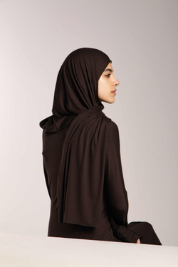 Хиджаб двухслойный Молик коричневый