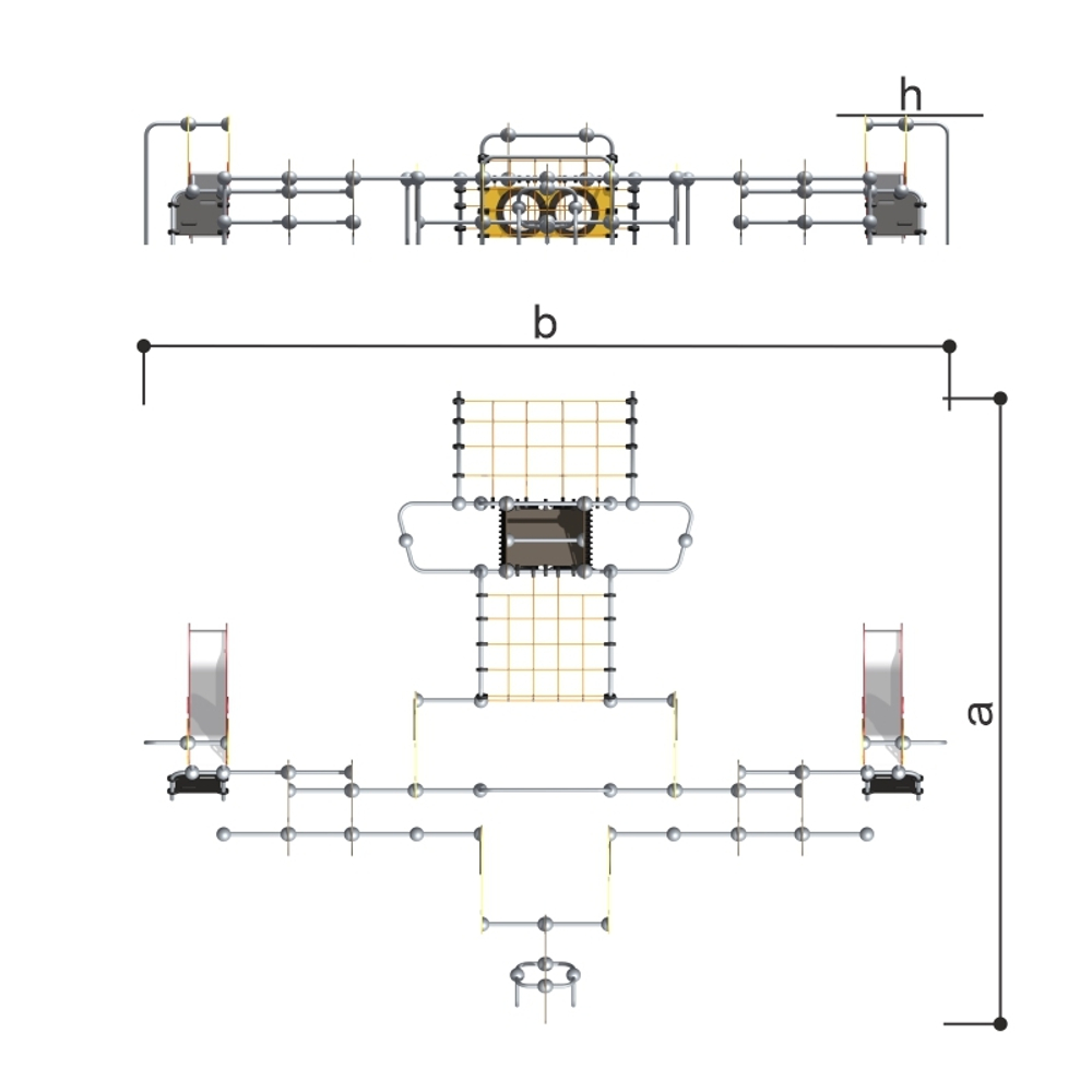 Детский спортивно-игровой комплекс серия с 2-мя горками "Сфера" Romana 057.24.00