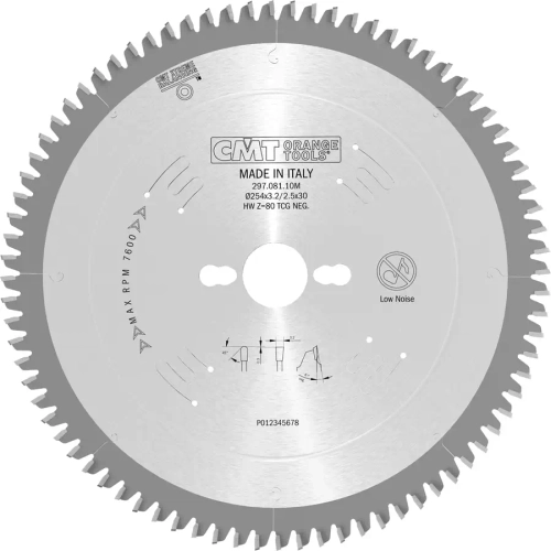 Диск пильный СМТ 254x30x3,2/2,5-5° TCG Z=80 для цветных металлов и PVC CMT 297.081.10M