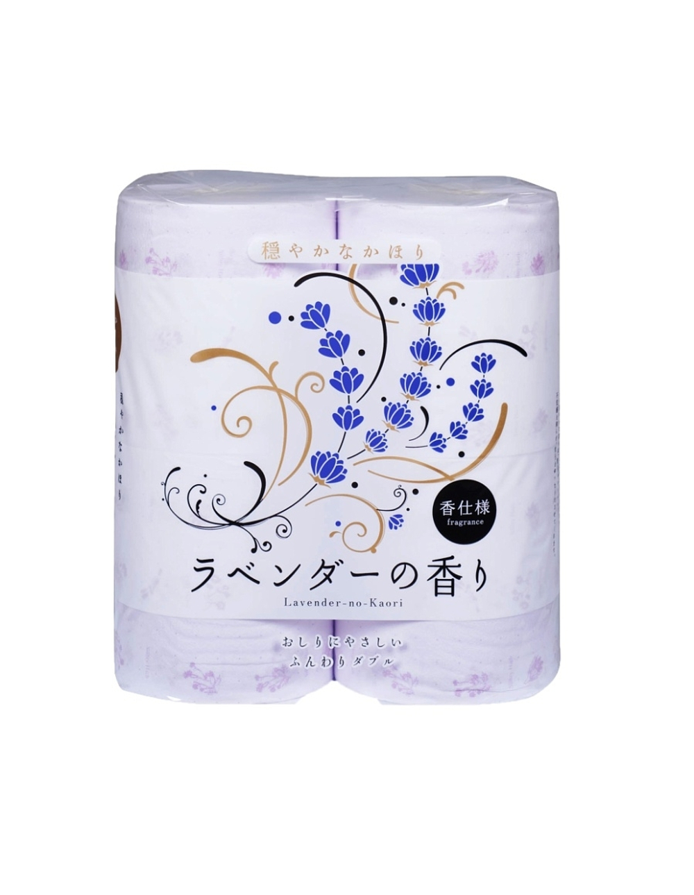 Бумага туалетная парфюмированная 4 шт. 2х слойная с ароматом лаванды SHIKOKU Lavender-no-Kaori