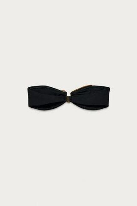 ZARA X MARISA BERENSON ТОП-БИКИНИ С ПРИНТОМ ПОД ЗМЕИНУЮ КОЖУ, ЧЕРНЫЙ