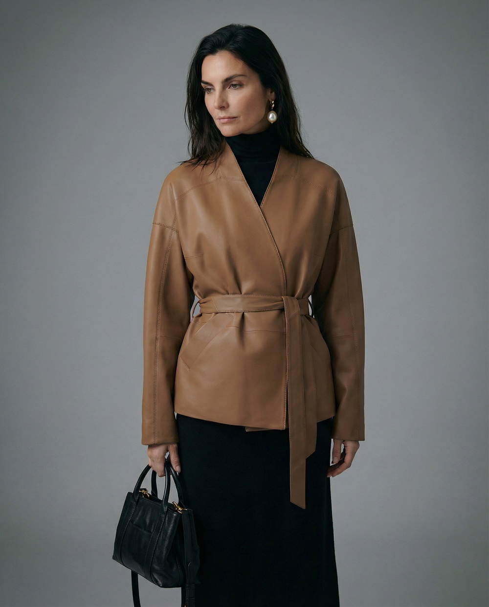 Кожаная куртка SENARI (beige)