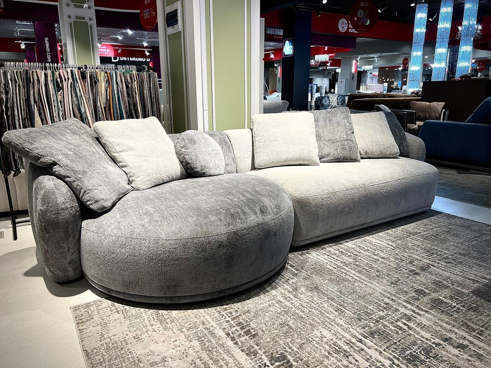 Shell диван с полукруглой оттоманкой