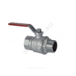 Кран шаровой латунь хром R854L Ду 15 Ру42 ВР/НР полнопроходной рычаг красный Giacomini R854LX023