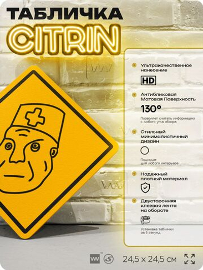 Табличка мем "Дурка" шуточная прикольная табличка на дверь и стену, для офиса и дома, декоративный знак, 24,5х24,5 см, пластиковая, Айдентика Технолоджи