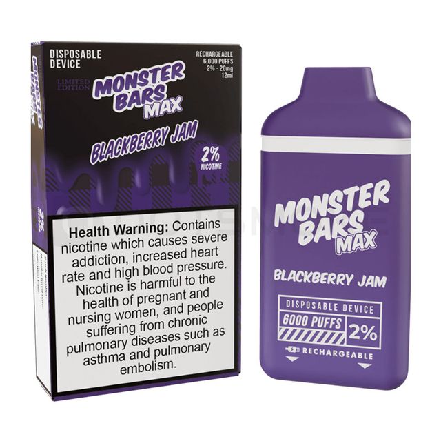Одноразовый Pod Monster Bars MAX - Blackberry Jam (6000 затяжек)