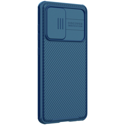 Чехол синего цвета от Nillkin CamShield Pro Case для Samsung Galaxy A52 (4G/5G), с защитной шторкой задней камеры