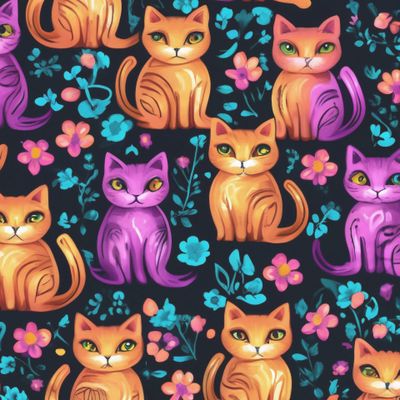 Котики и цветы