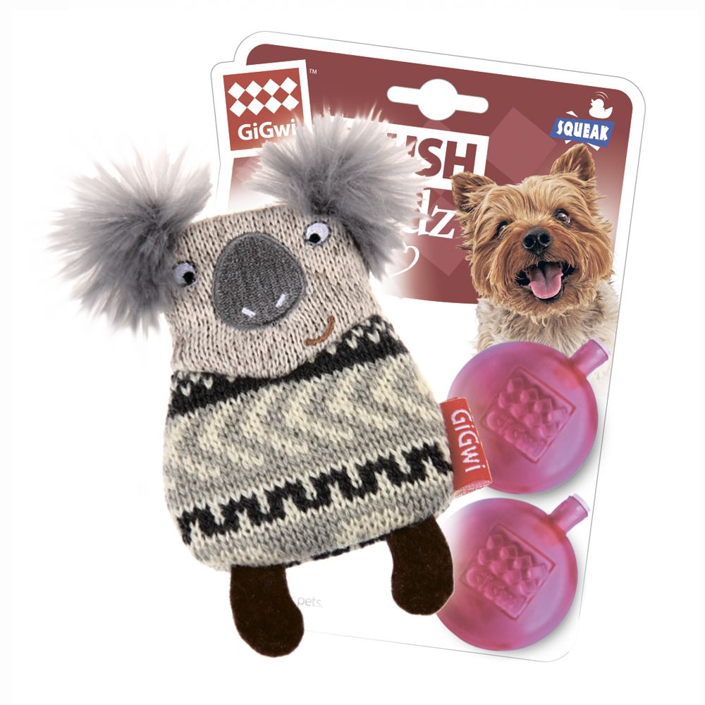Gigwi PLUSH FRIENDZ игрушка для собак коала со сменными пищалками 10 см