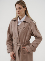 Тренч двубортный OVERSIZE бежевый
