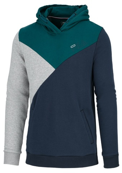 Мужская теннисная кофта Fila Sweathoody Jacob - navy/deep teal/light grey melange