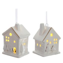 GAEM Фигурка декоративная подвесная "Домик" с подсветкой (2хLR44), 2в., L4,5 W4 H6 см, 2в.