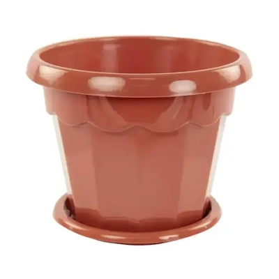 Горшок цветочный Гармония 1,5л с поддоном коричневый