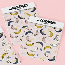 Ткань шелк Армани разноцветные бананы