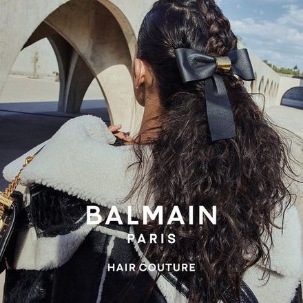 Balmain Hair Заколка-бант большой кожаный Limited Edition Barrette Bow FW21