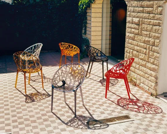 Стул Crystal прозрачный красный