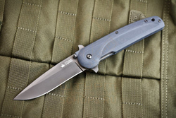Нож складной Kizlyar Supreme Biker-X D2 G10, Gray/Stonewash