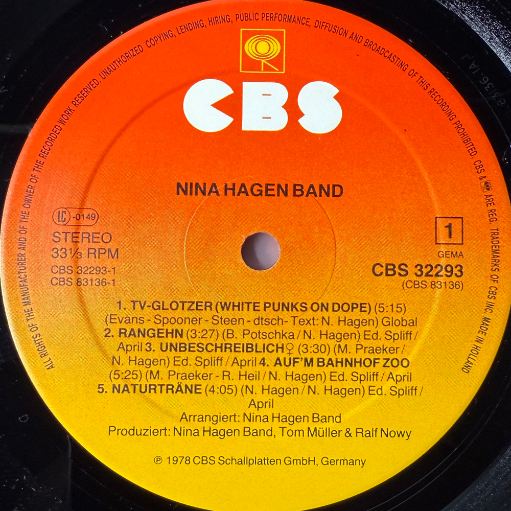 Nina Hagen Band - Nina Hagen Band (Голландия 1978г.)
