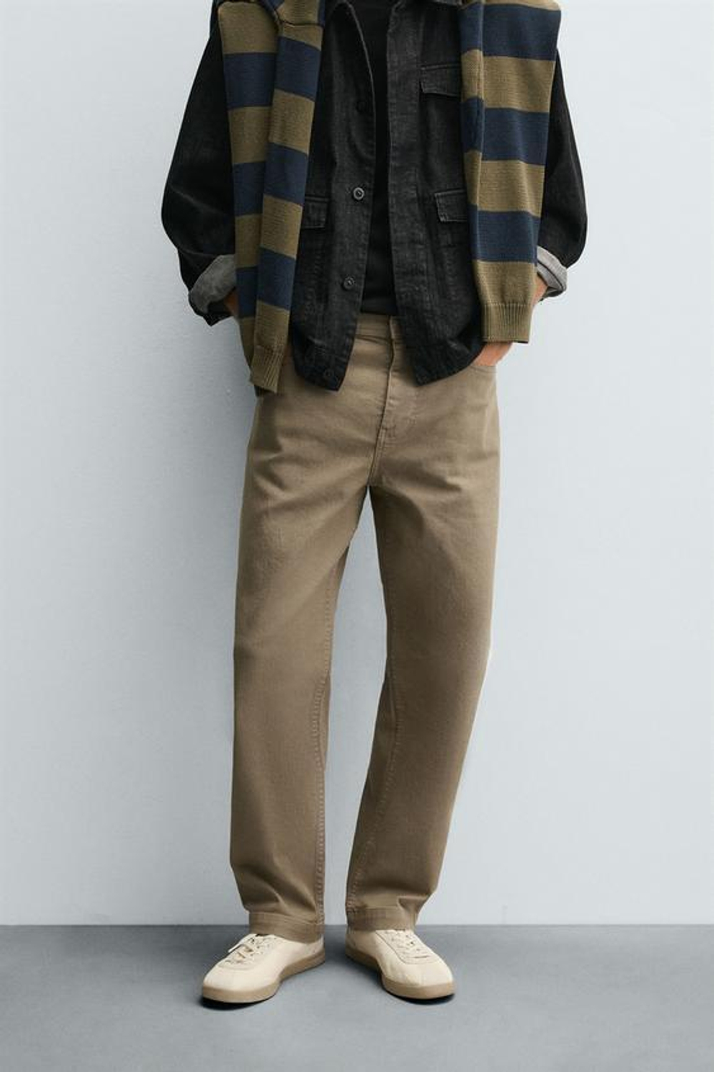 ZARA БРЮКИ STRAIGHT FIT, РЫЖЕВАТО-КОРИЧНЕВЫЙ