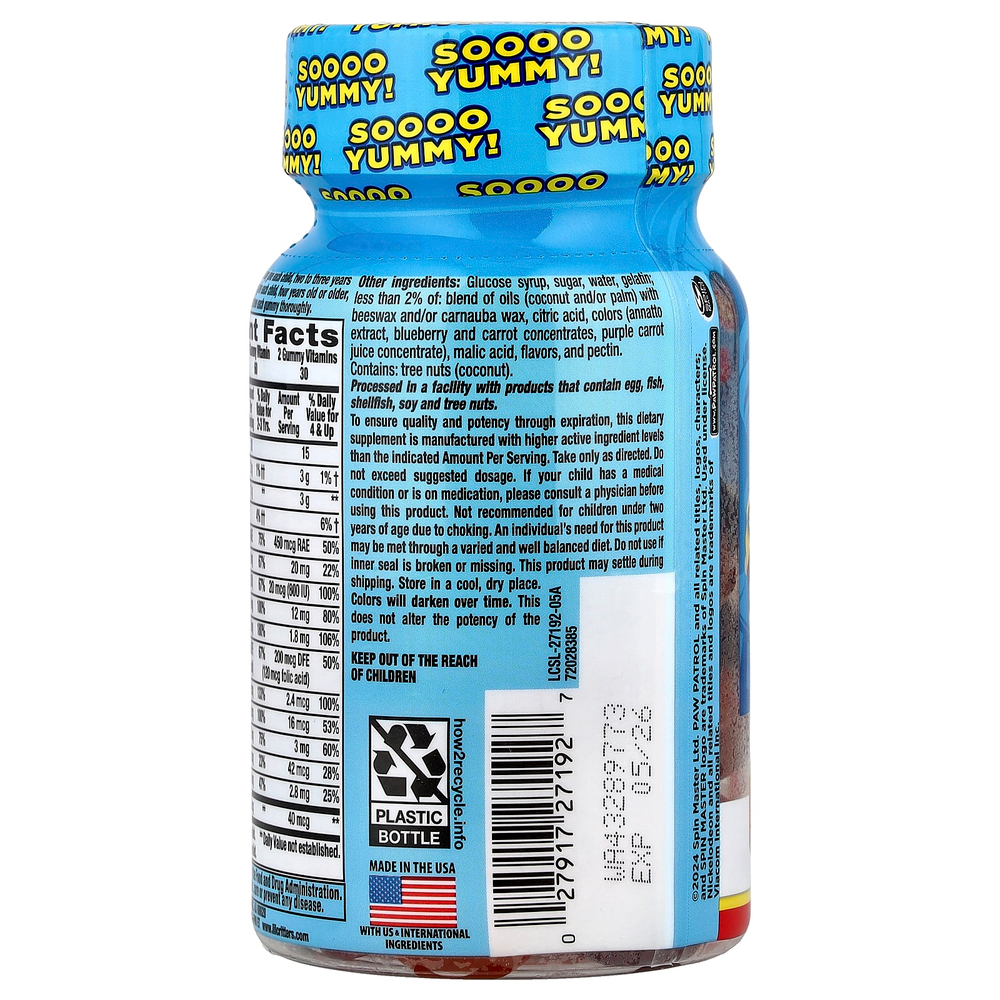 L'il Critters, Paw Patrol The Movie, жевательные мультивитамины, натуральные фрукты, 60 жевательных таблеток