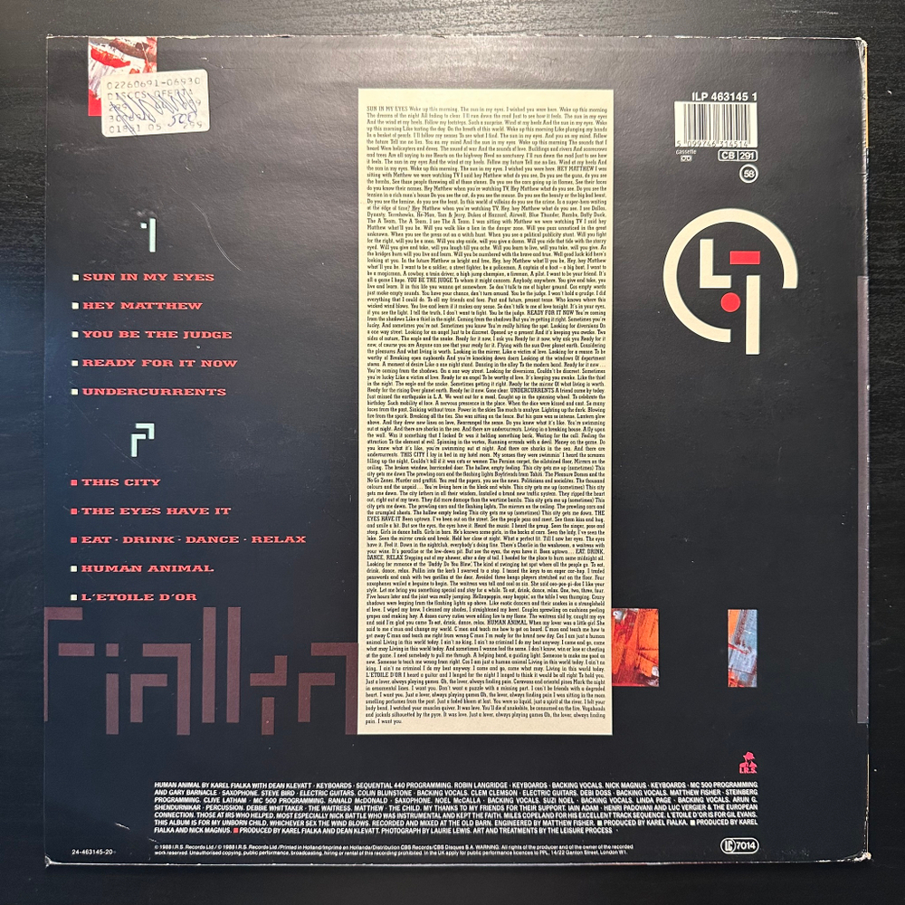 Karel Fialka - Human Animal (Голландия 1988г.)