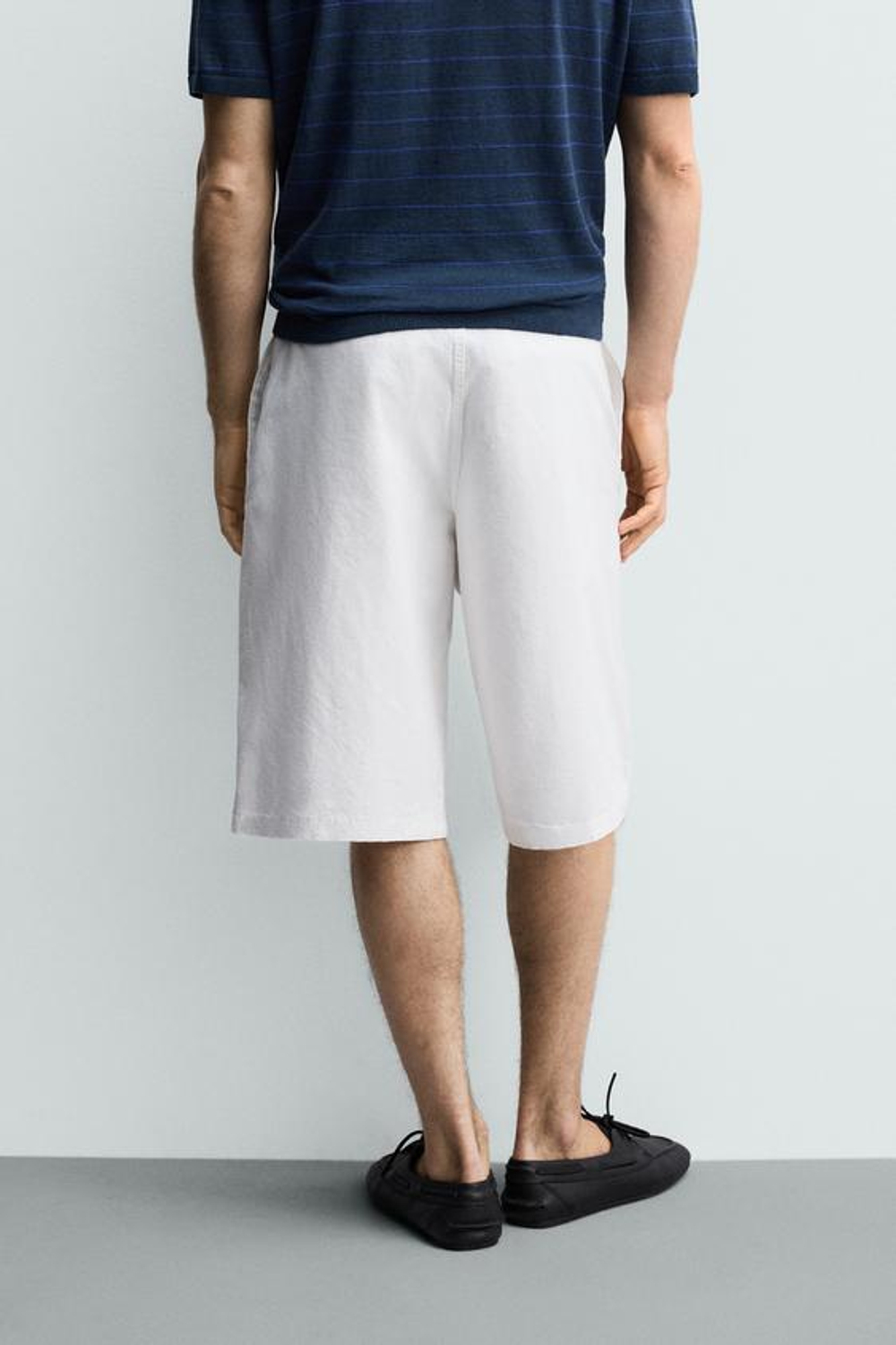 ZARA ШОРТЫ ЧИНОС RELAXED FIT, БЕЛЫЙ