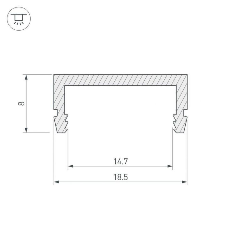 Профиль Arlight ARH-CH15-2000 ANOD 027088