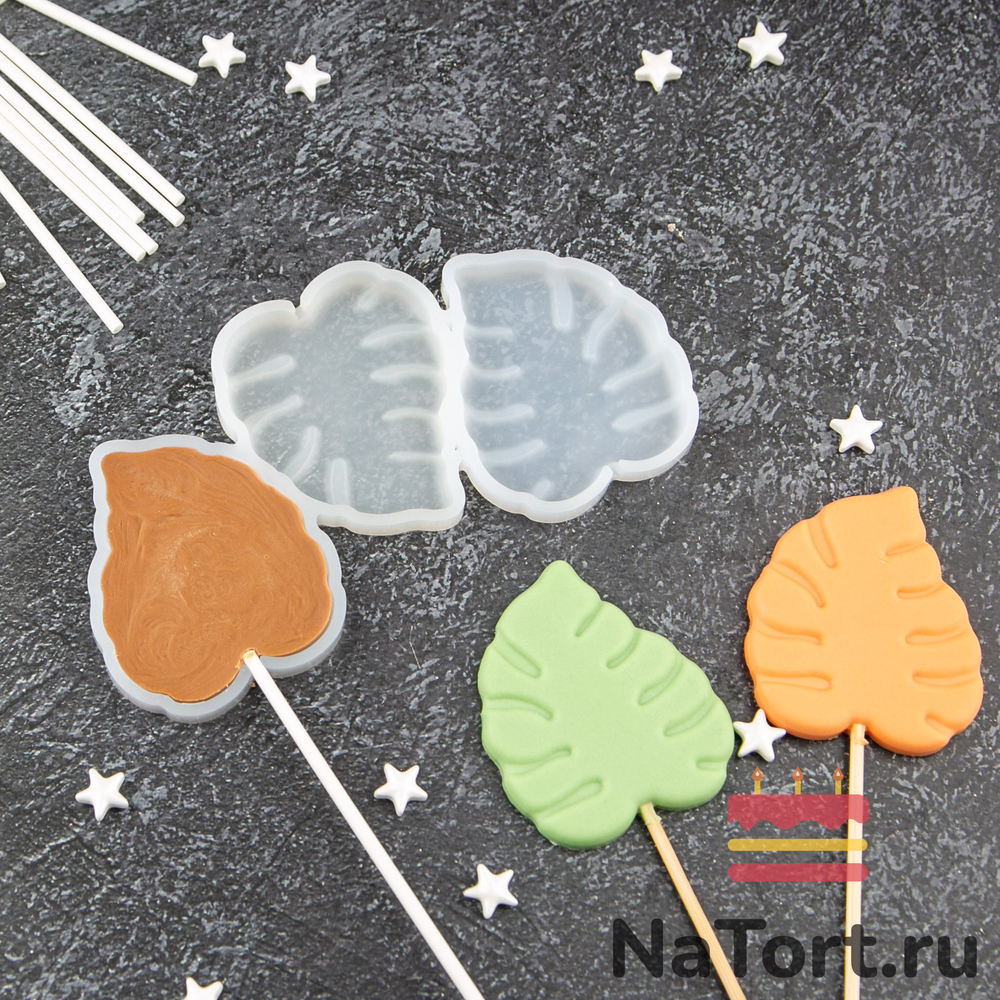 Силиконовая форма для леденцов «Тропические листья»