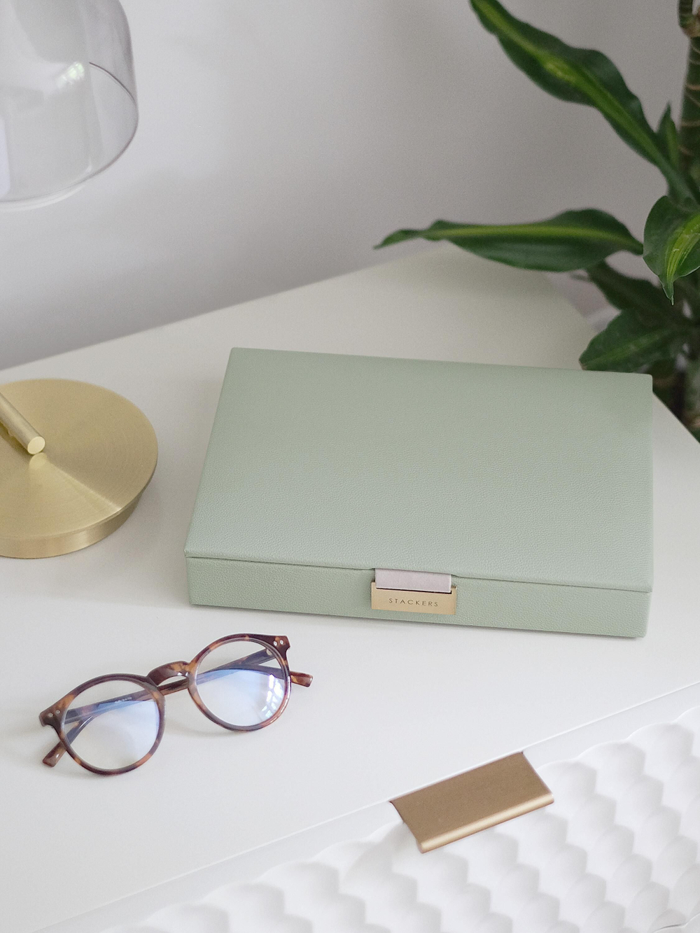 Органайзер для украшений Stackers Classic Jewellery Box Lid - Taupe Woven (Sage Green / светло-зеленый / Sage Green)