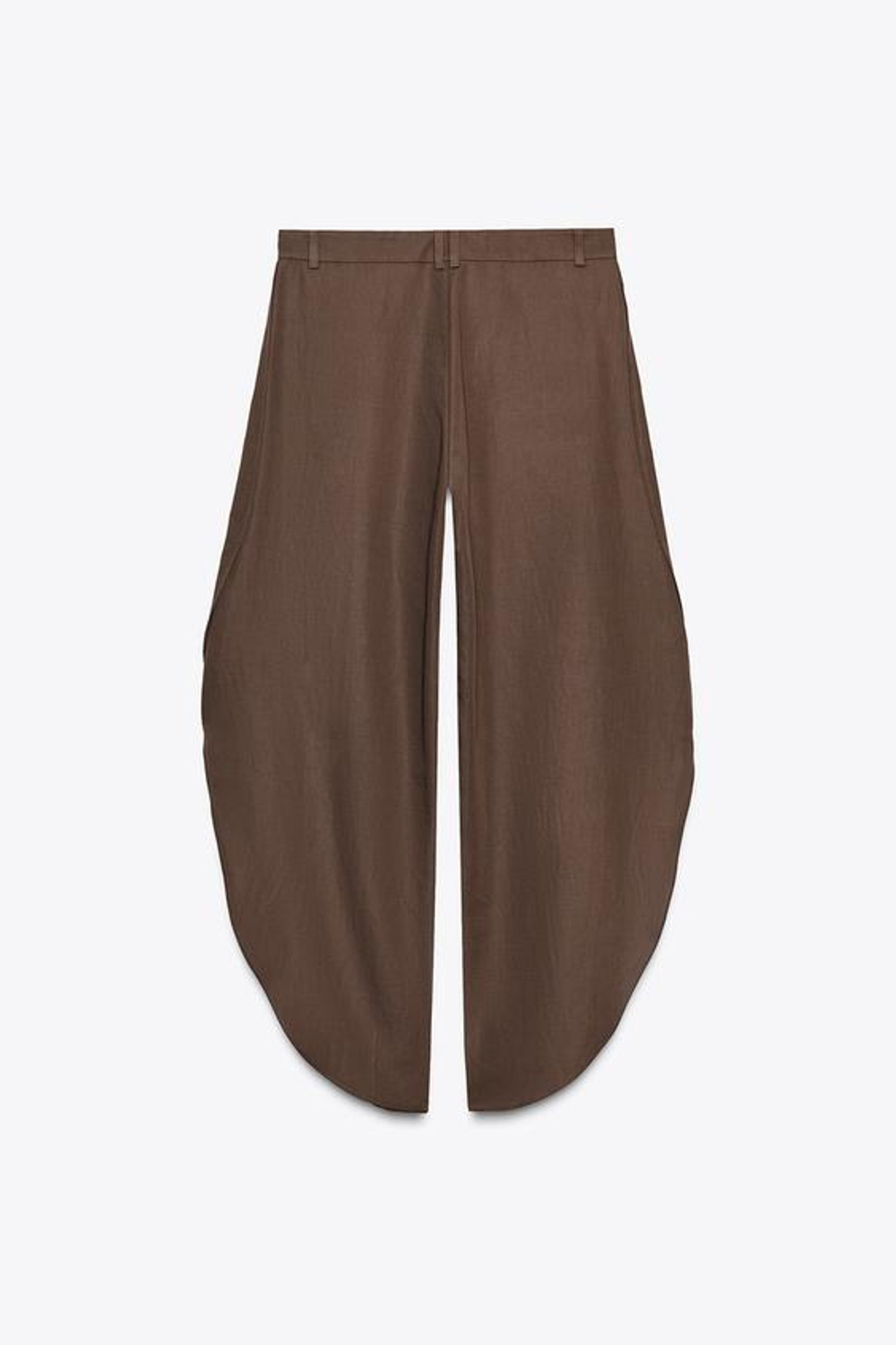 ZARA ШИРОКИЕ БРЮКИ С РАЗРЕЗАМИ — ZW COLLECTION, КОРИЧНЕВЫЙ