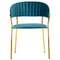 Стул Turin бирюзовый с золотыми ножками