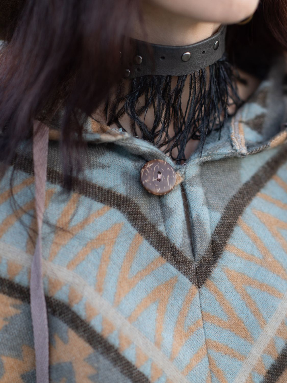 Пончо женское шерстяное с орнаментом