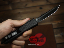 Нож Microtech Ultratech Delta Shadow Frag T/E - черный клинок танто + запчасти МТ1