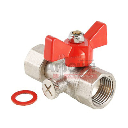 Кран шаровой VALTEC для подключения манометра 1/2 г/г (VT.807.N.0404)