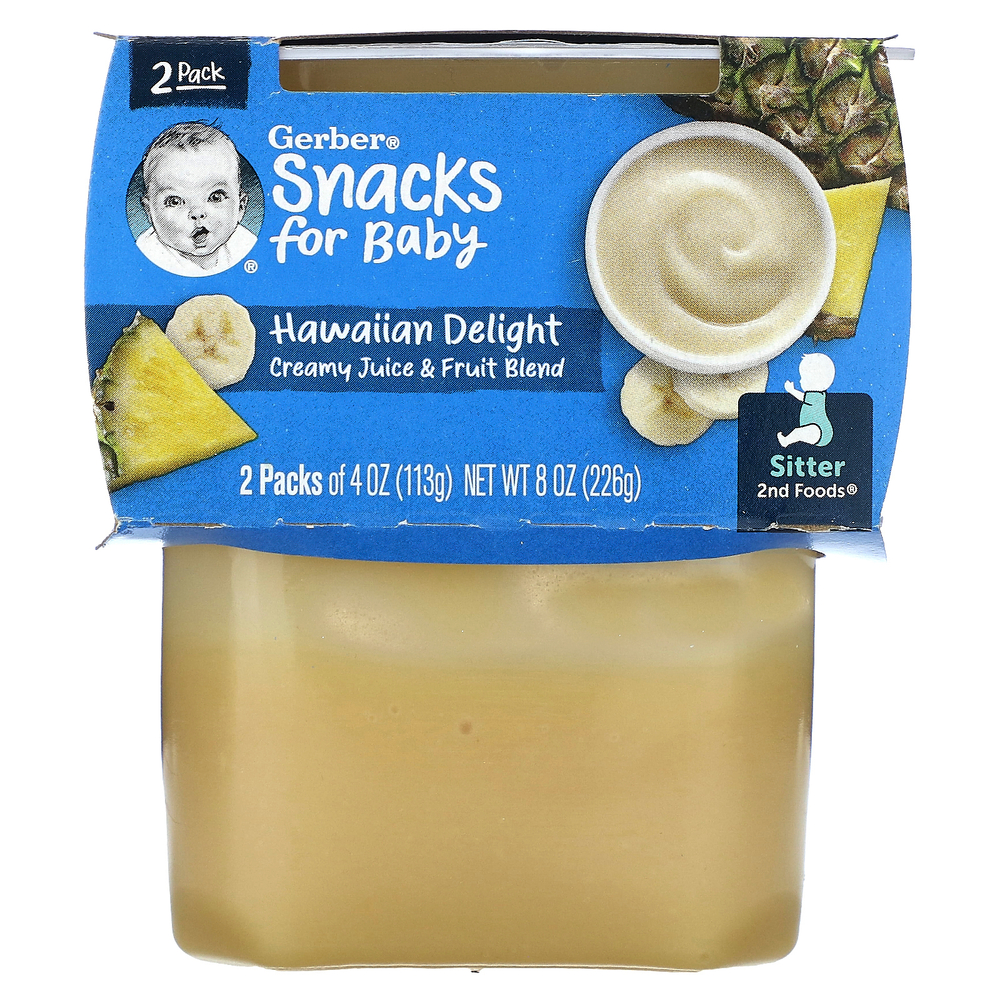 Gerber, Snacks for Baby, 2nd Foods, Hawaiian Delight, 2 упаковки по 113 г (4 унции)