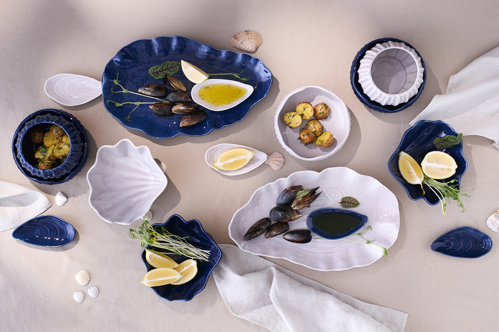 Блюдо сервировочное clams серого цвета из коллекции sea treasures