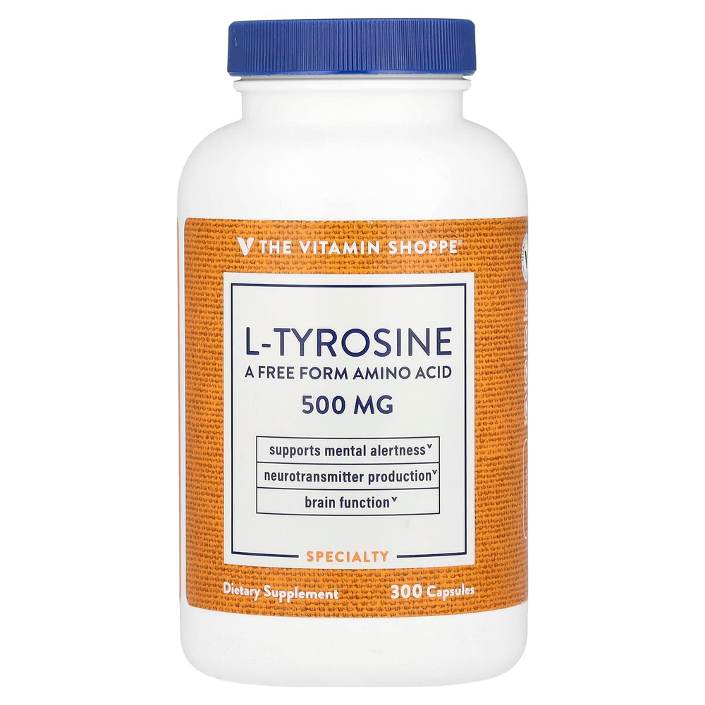 The Vitamin Shoppe, L-тирозин, 500 мг, 300 капсул