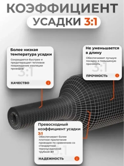 Термоусадка для проводов с клеевым слоем 3 метра черная, 7,9мм. Термоусадочная трубка для проводов. Диаметр 7,9